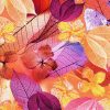 Pink Neon Leaves Premium Cotton Fabric