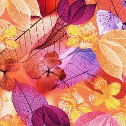 Pink Neon Leaves Premium Cotton Fabric