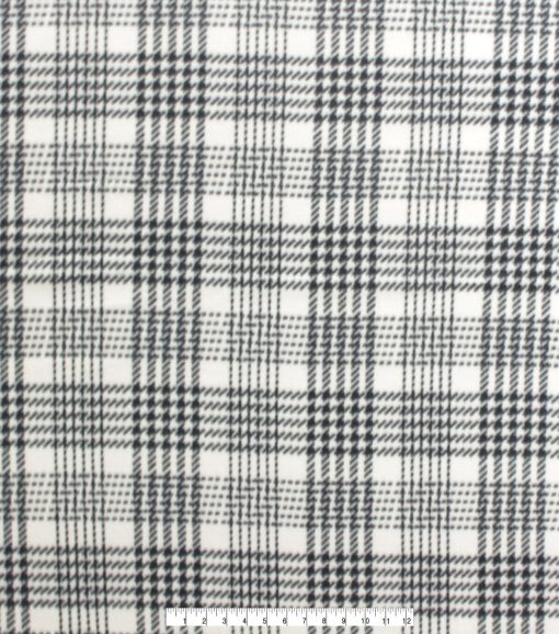 Black White Plaid Blizzard Fleece Fabric - Image 2
