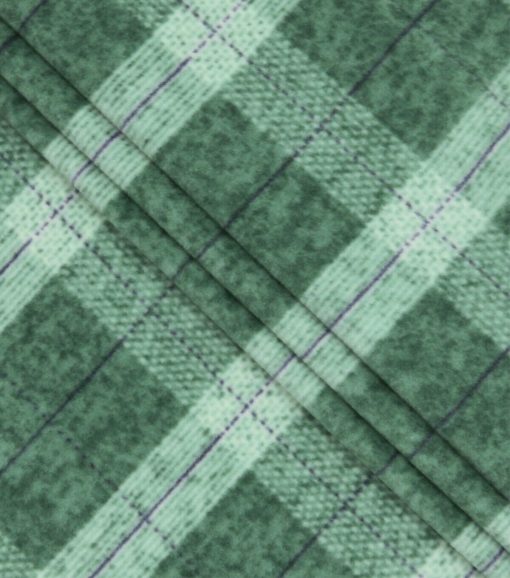 Green Plaid Luxe Fleece Fabric - Image 2