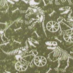 Dinosaur Skeletons on Green Blizzard Fleece Fabric