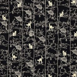 Black Cats On Branches Super Snuggle Flannel Fabric