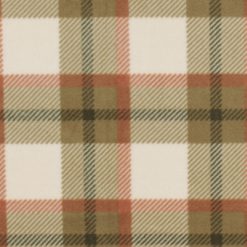 Cream   Olive Plaid Anti Pill Fleece Fabric