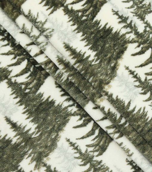 Evergreen Trees Sew Lush Fleece Fabric - Image 2