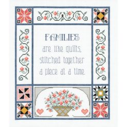 Janlynn 13 x 15 Families are like Quilts Counted Cross Stitch Kit