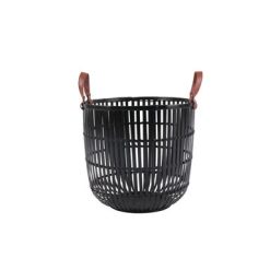 14 Black Bamboo Basket With Handles by Place   Time