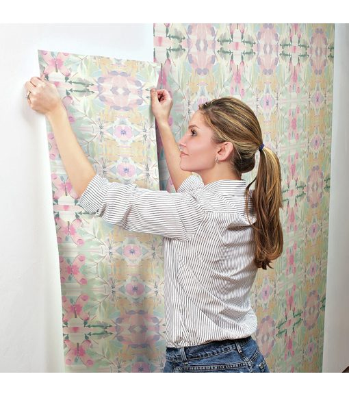 RoomMates Wallpaper Pink Synchronized Floral - Image 6