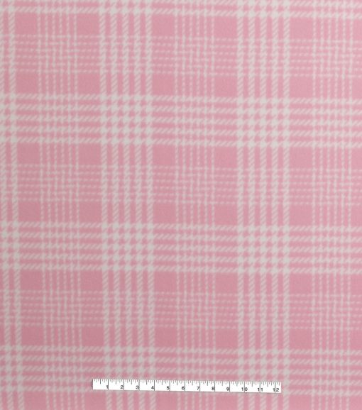 Pink Plaid Blizzard Fleece Fabric - Image 2