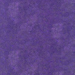 Hi Fashion Purple Swirls Premium Metallic Cotton Fabric