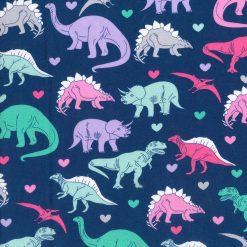 Novelty Cotton Fabric Girl Dinosaur