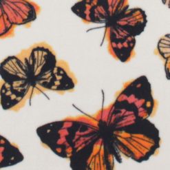 Orange Butterflies Anti Pill Plush Fleece Fabric