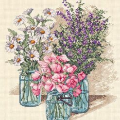 Dimensions 11 x 12 Wildflower Trio Counted Cross Stitch Kit