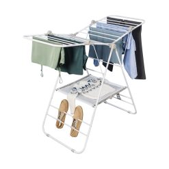 Honey Can Do 57 White Expandable   Folding Wing Drying Rack 50lbs