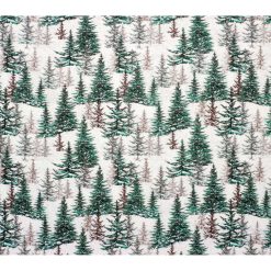 Evergreens on White Super Snuggle Christmas Flannel Fabric