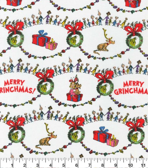 Grinch Whoville Christmas Cotton Fabric - Image 2