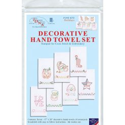 Jack Dempsey 17 x 28 Holidays Stamped Decorative Hand Towels 7pk
