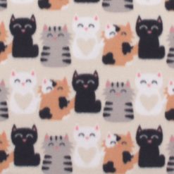 Heart Cats Blizzard Fleece Fabric