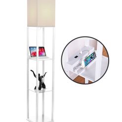 Brightech Maxwell LED Lamp USB Port   Outlet   White