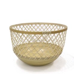 13 Natural Bamboo Open Weave Basket by Place   Time
