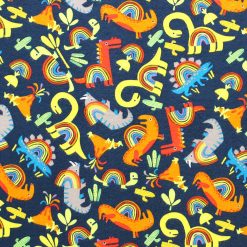 Rainbow Dinos Super Snuggle Flannel Fabric