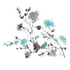 RoomMates Blossom Watercolor Bird Branch Decals