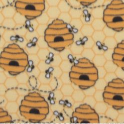 Bees And Honeycombs Blizzard Fleece Fabric