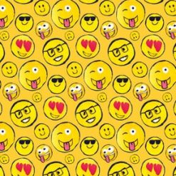 St. Jude Yellow Faces Cotton Fabric by Calvin