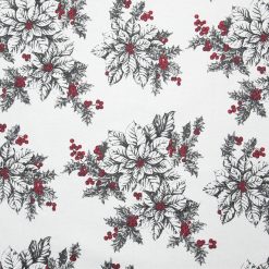 White Poinsettia Super Snuggle Flannel Fabric