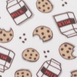 Milk   Cookies On White Blizzard Fleece Fabric