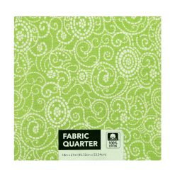 18 x 21 Scroll on Green Cotton Fabric Quarter 1pc by Keepsake Calico