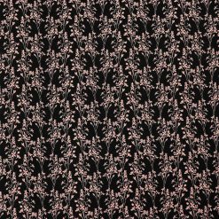 108 Black Floral Wide Flannel Fabric