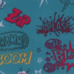 Comics on Blue Blizzard Fleece Fabric