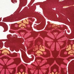 Red Damask Floral Red Luxe Flannel Fabric