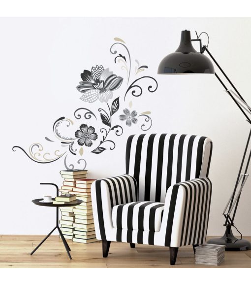 RoomMates Wall Decals Black   White Flower - Image 4
