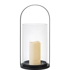 16 Black Lantern With LED Candle by Place   Time