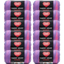 Red Heart Super Saver Ombre 482yds Worsted Acrylic Yarn 12 Bundle