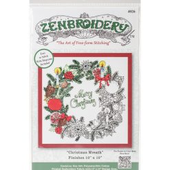 Design Works 10 Christmas Wreath Stamped Embroidery Kit