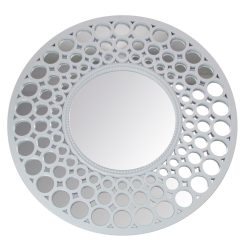 Northlight 24.75 White Glamorous Cascading Orbs Round Wall Mirror
