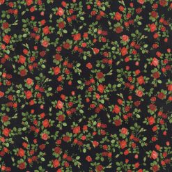 Hi Fashion Rose Vines on Black Premium Cotton Fabric