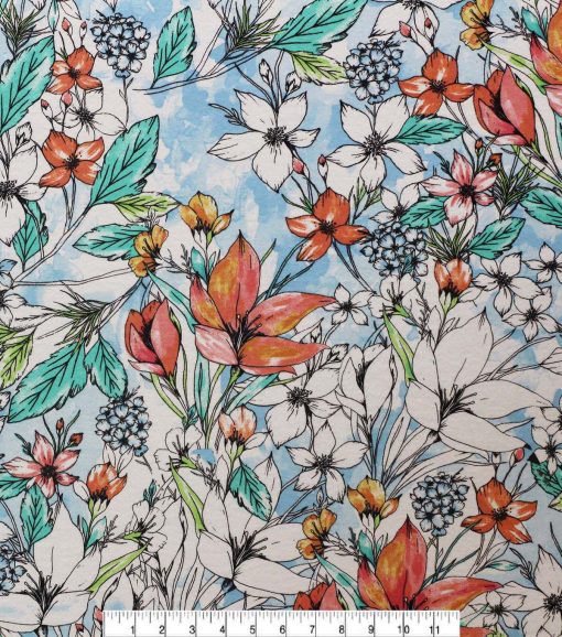 Hawaiian Flowers Super Snuggle Flannel Fabric - Image 2