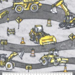 Road Closed on Gray Anti Pill Fleece Fabric