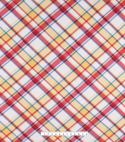 Primary Bias Plaid Blizzard Fleece Fabric - Image 4