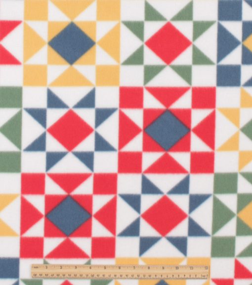 Red Simple Star Blizzard Fleece Fabric - Image 2
