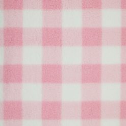 Pink Gingham Sherpa Fleece Fabric
