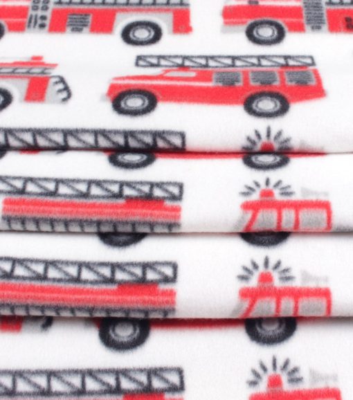 Fire Trucks Blizzard Fleece Fabric - Image 2