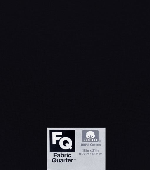 Black 1 Piece Cotton Fabric Quarter - Image 2