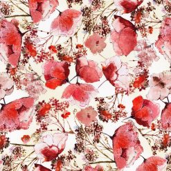 Hi Fashion Red Spring Floral Premium Cotton Fabric