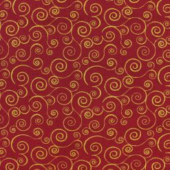 Scrolls Christmas Glitter Cotton Fabric