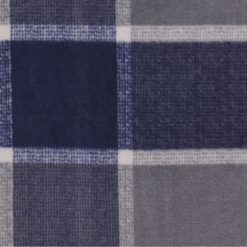 Navy   Gray Windowpane Plaid Anti Pill Fleece Fabric