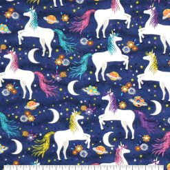 Unicorns In Space Super Snuggle Flannel Fabric